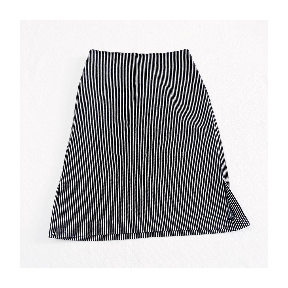 Club Monaco Navy Pinstriped Denim Cotton Skirt SZ 00